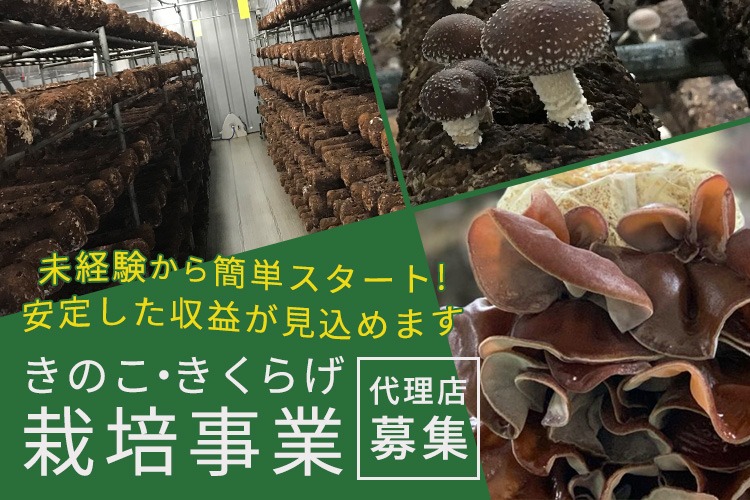 「きのこ・きくらげ栽培事業」代理店募集イメージ