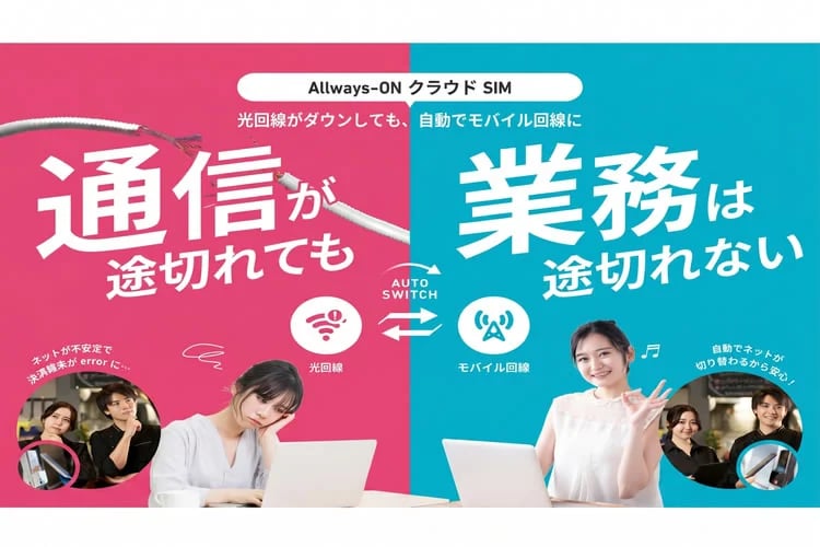 「光回線バックアップサービス クラウドSIM」販売代理店募集イメージ